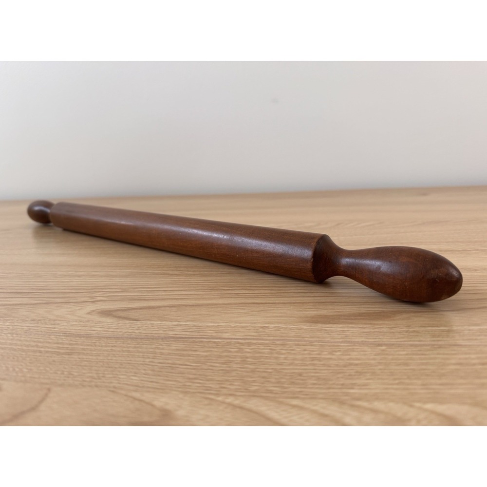 Vintage Wooden Rolling Pin 22.25" Hardwood Kitchen Baking Dough Roller USA